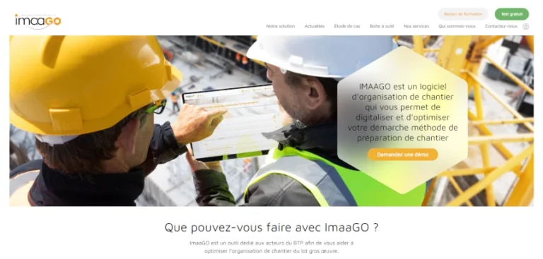 Présentation du nouveau site d'IMAAGO dédié à l'organisation de chantier